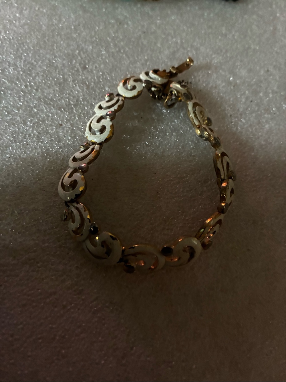 Gold Swirl Link Bracelet Monet enamel